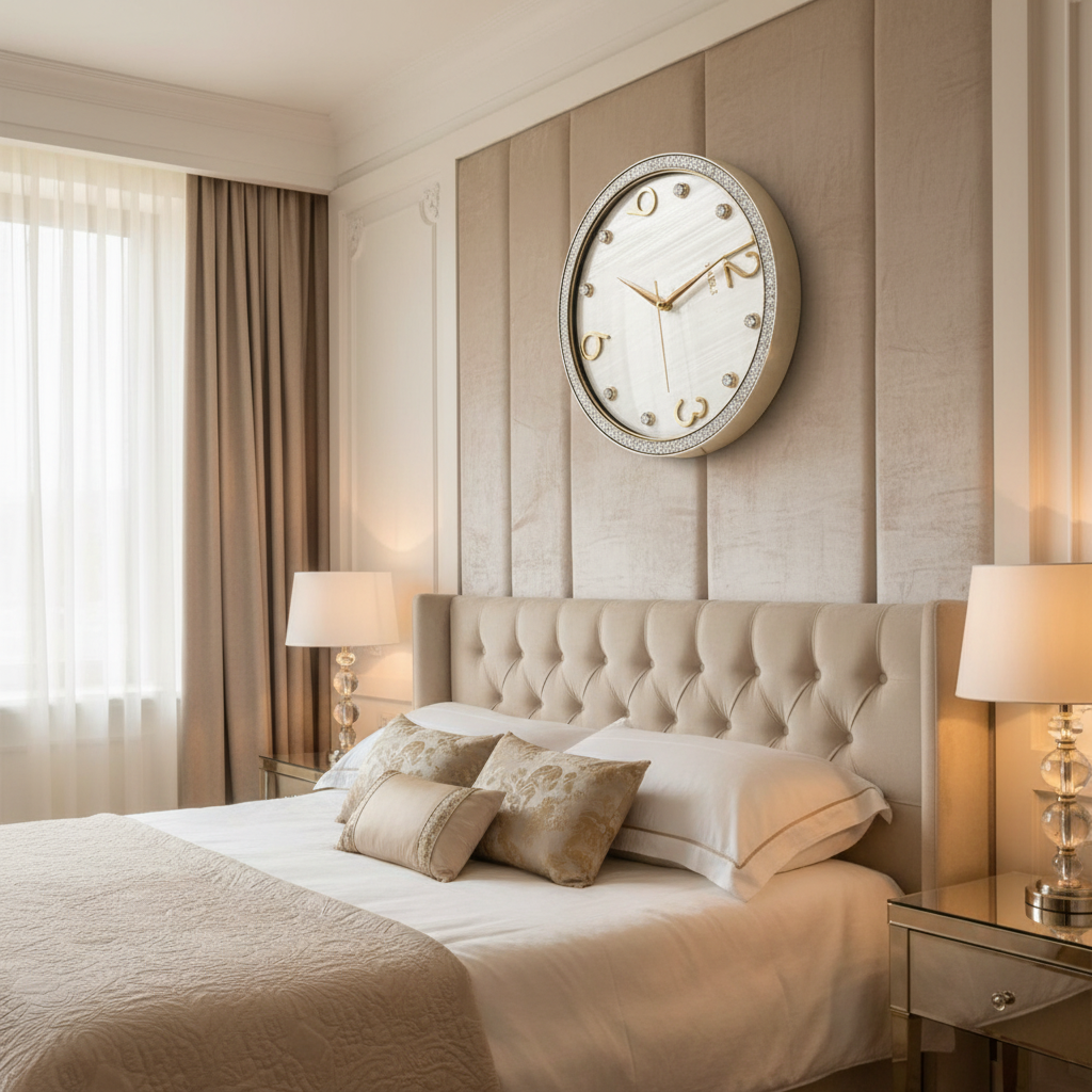 Baoli Round Wall Clock - Lifestyle Bedroom