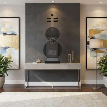 Grey Disc Sculpture - Lifestyle Shot