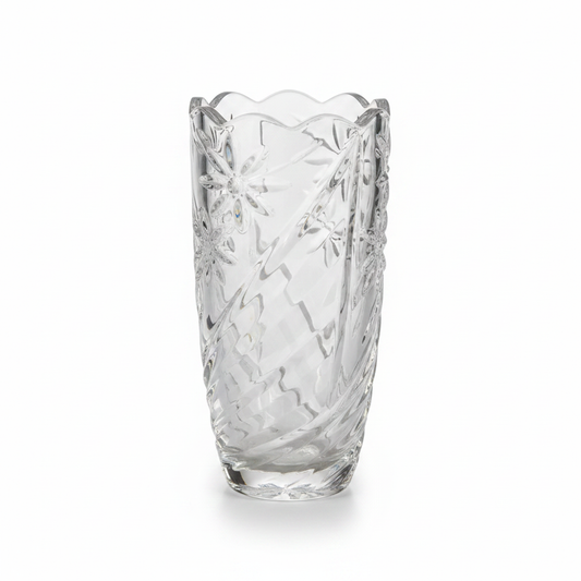 Lang Xu Floral Cut Crystal Glass Vase – White Background Hero