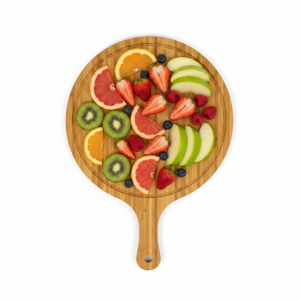 Round Bamboo Board - Fruit Flat Lay