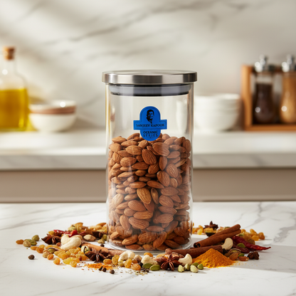 Sanjeev Kapoor Classic Glass Jar - Lifestyle Marble Countertop