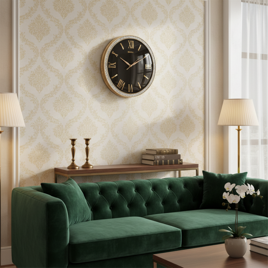 Baoli Oval Wall Clock - Lifestyle Living Room