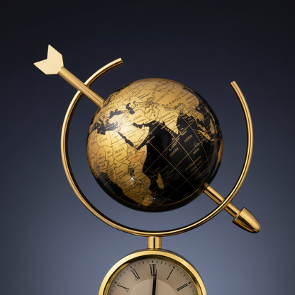 Arrow Globe Clock - Globe Close-up