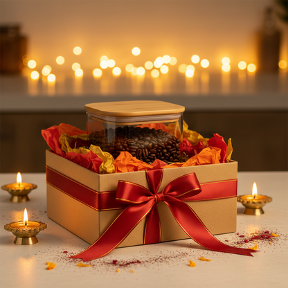 Born Chef Square Glass Jar - Diwali Gift Presentation