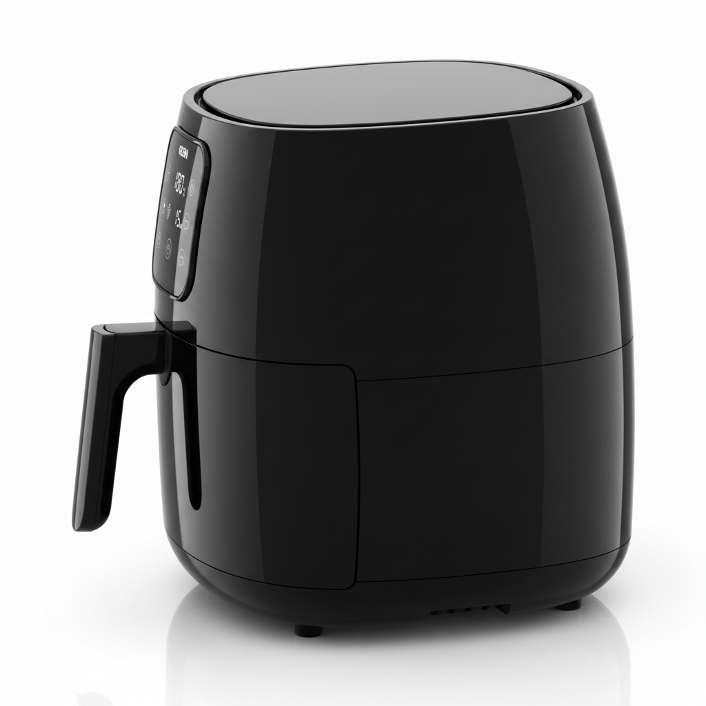 Glen Rapid Digital Air Fryer 304 4 Litre All Black Side View