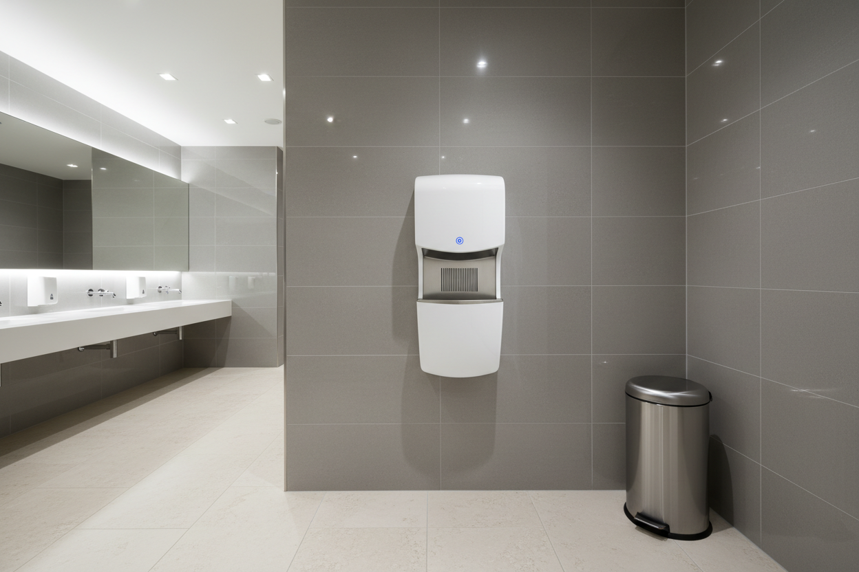 Hand Dryer in hotel bathroom