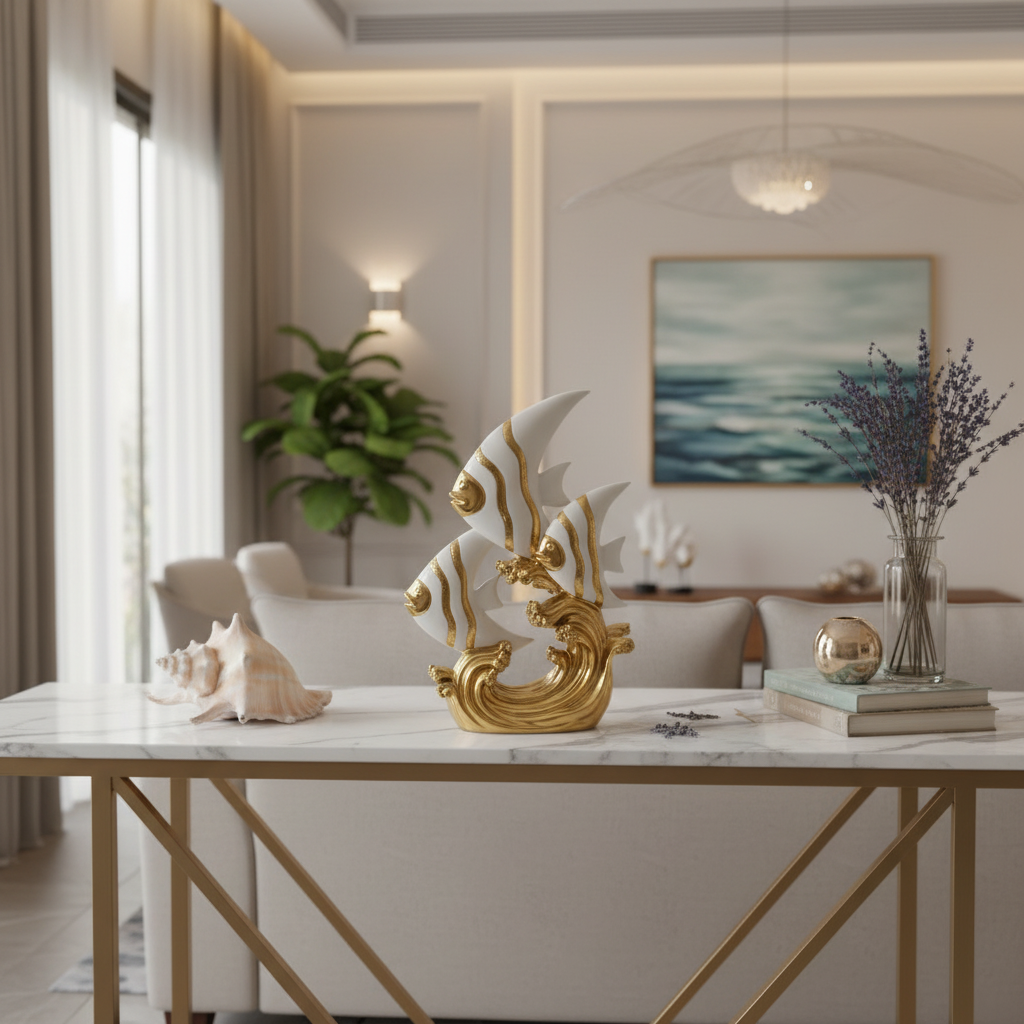 Angel fish figurine in luxury home interior
