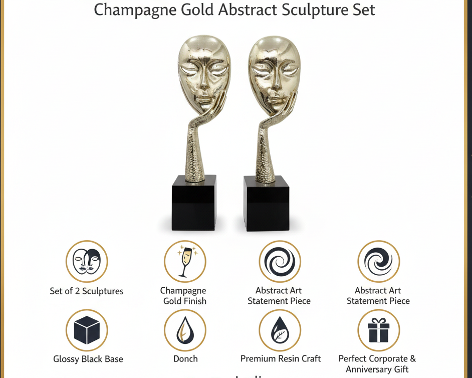 Gold face mask sculpture benefits infographic Amazon India
