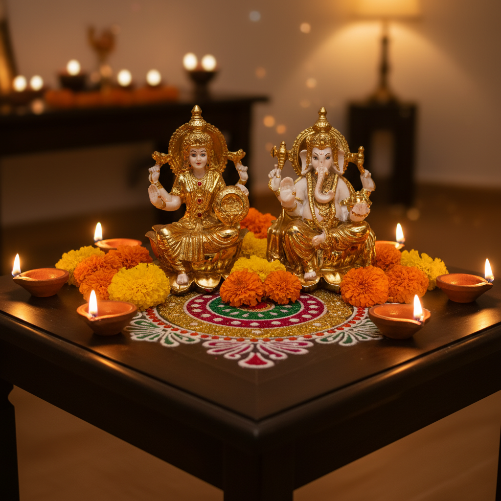 Lakshmi Ganesha Idol Diwali Festive Lifestyle