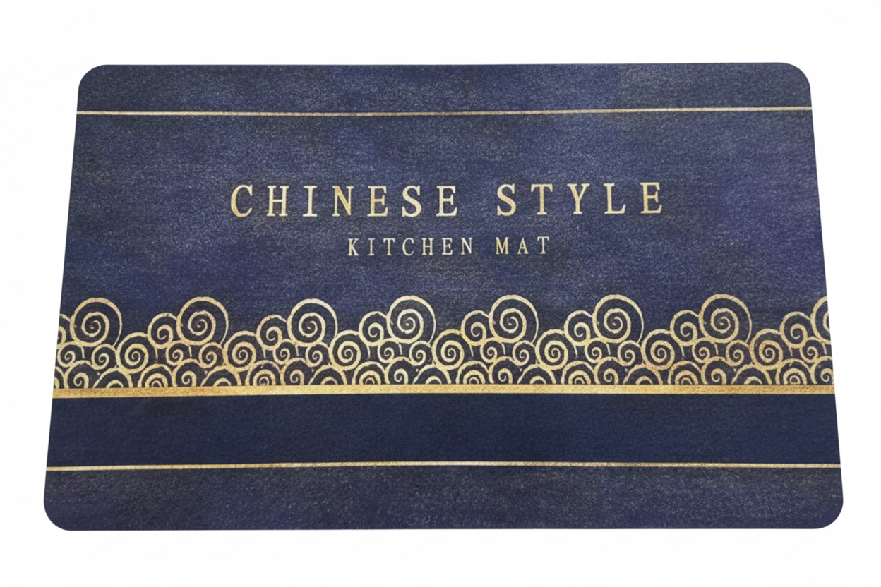 Chinese Style Kitchen Mat - Front Flat Lay