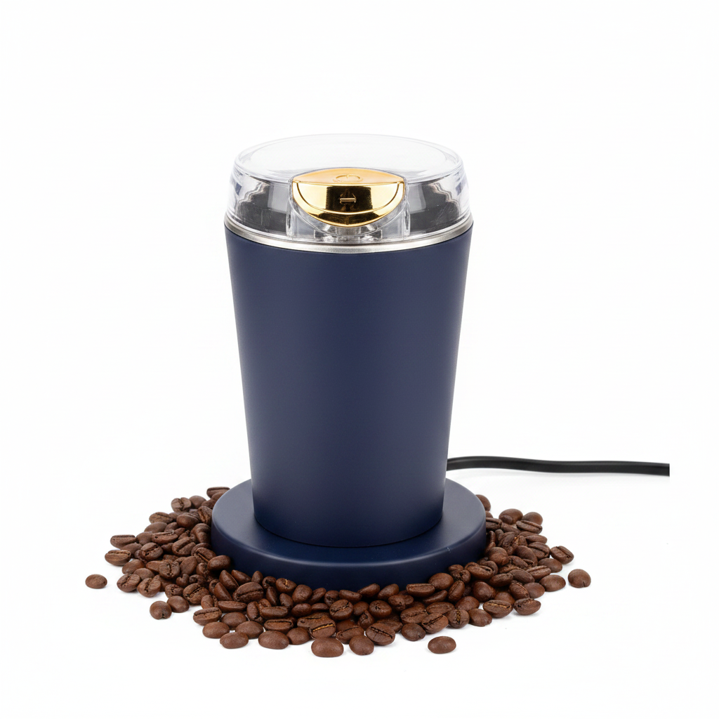 Lifestyle shot with coffee beans white background