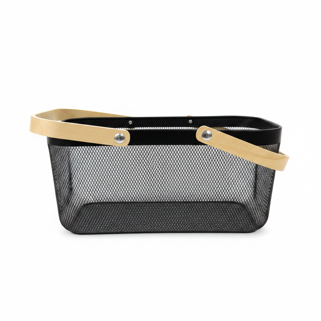 Black Mesh Basket - Side Profile