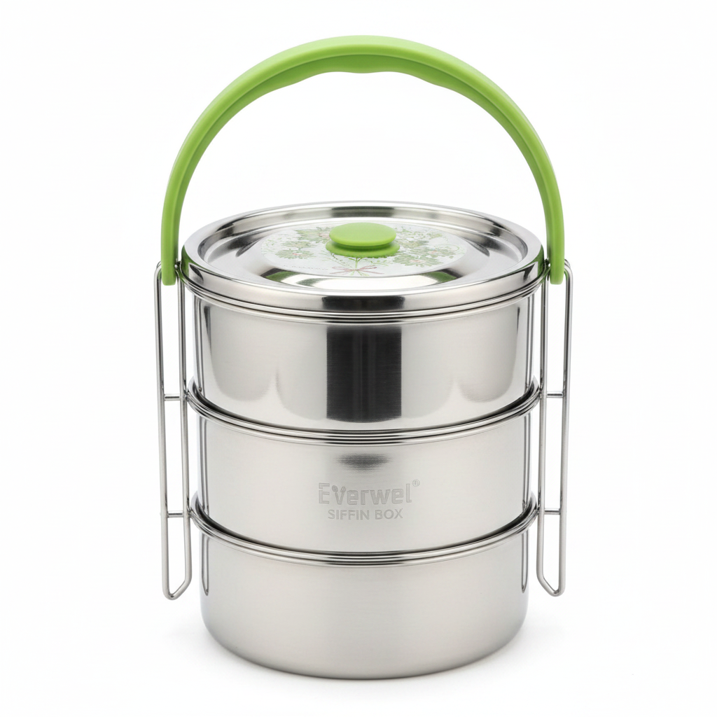 Inner Steel Tiffin Containers - Close Up