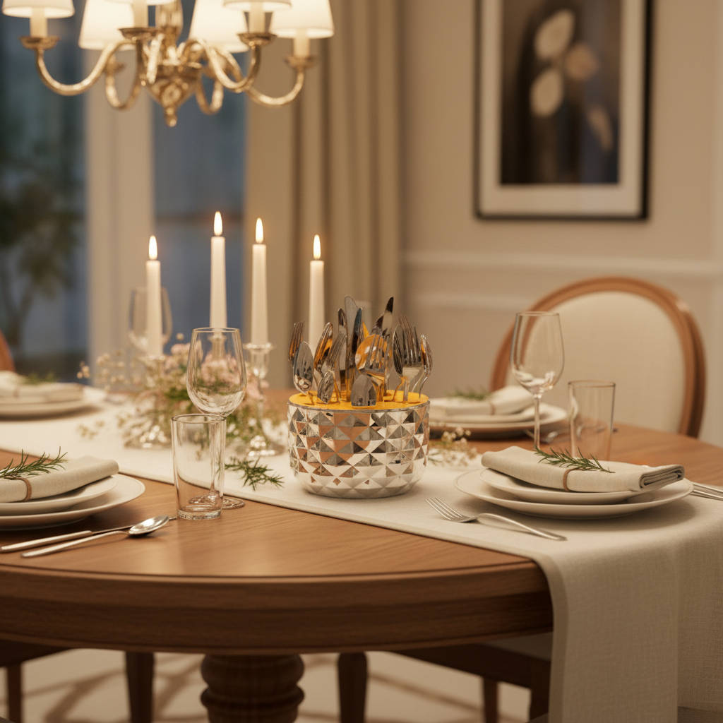 Pineapple Cutlery Set - Dining Table Lifestyle