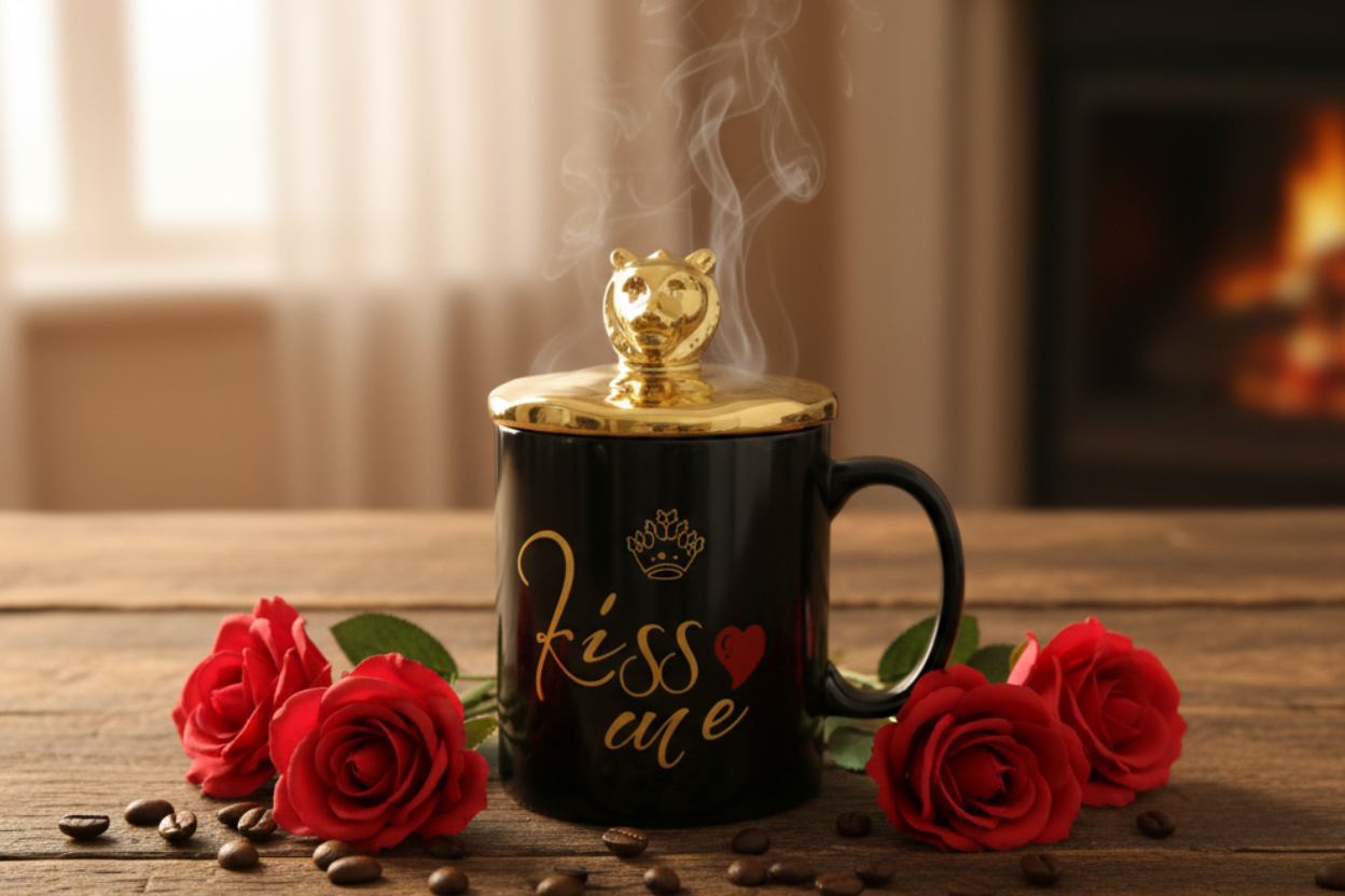 Kiss Me Mug - Romantic Lifestyle Shot