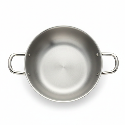 Born Chef Stainless Steel Kadai 24cm – Interior Top View White Background