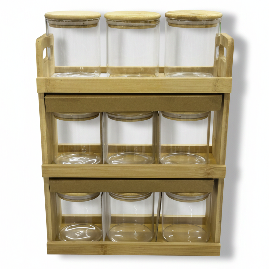 Born Chef BC-2115 Bamboo Rack Top View - White Background