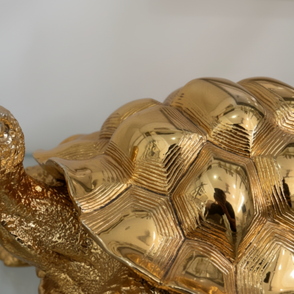 Gold Tortoise Figurine - Shell Close-up Detail