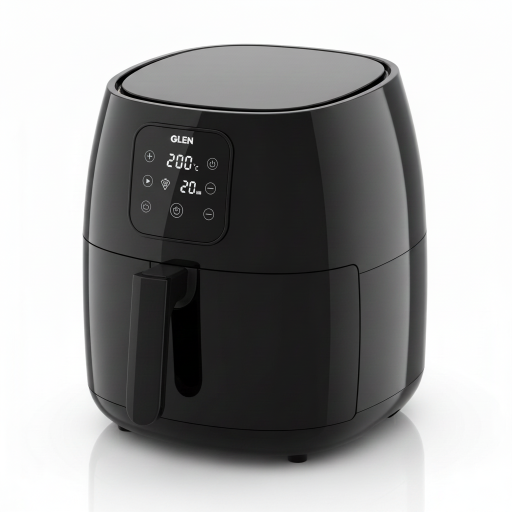 Glen Rapid Digital Air Fryer 304 4 Litre All Black Front View