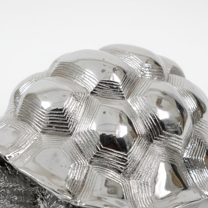 Silver Tortoise Figurine - Shell Close-up Detail