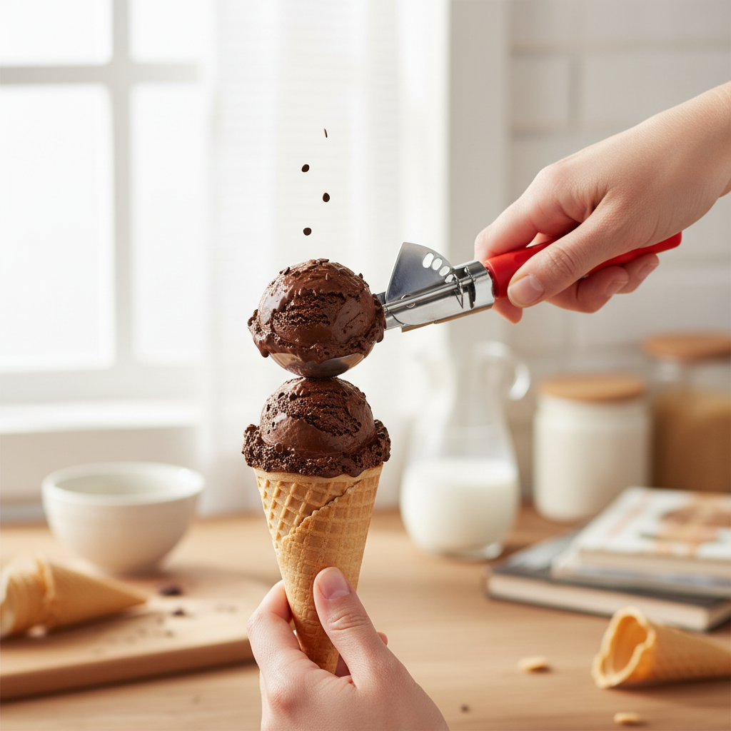 Apex Ice Cream Scooper - Chocolate Scoop on Waffle Cone