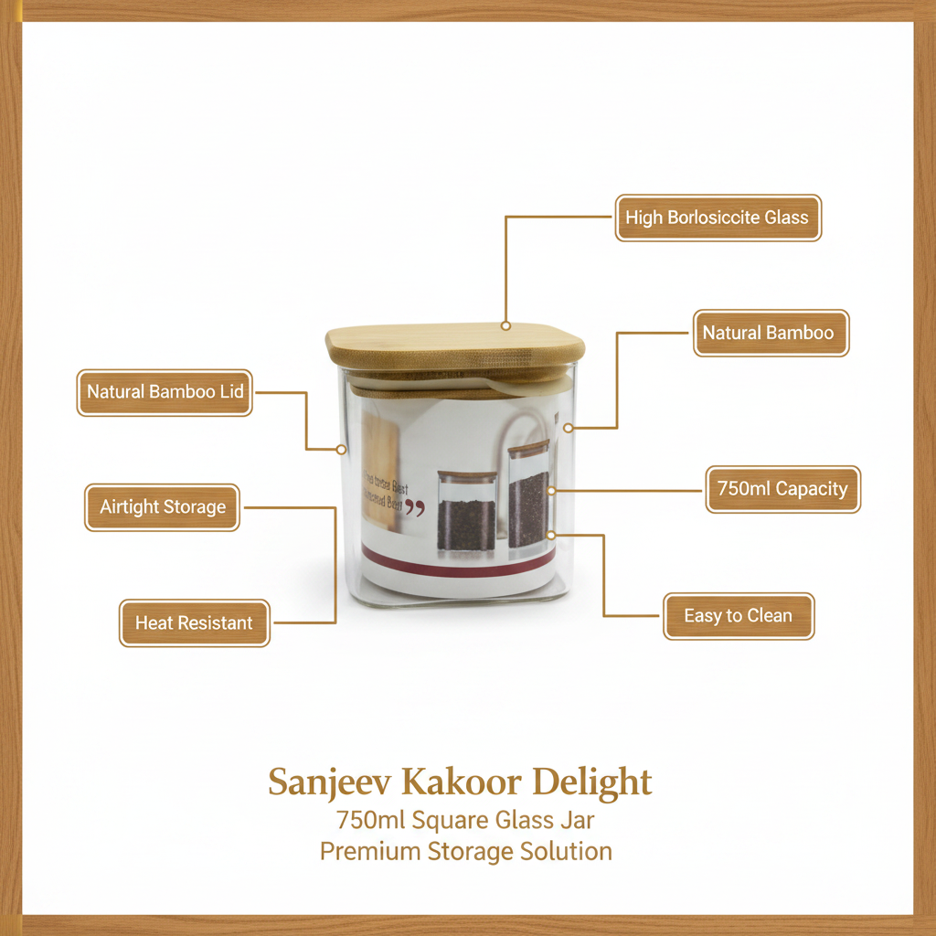 Sanjeev Kapoor DELIGHT jar - infographic with key features