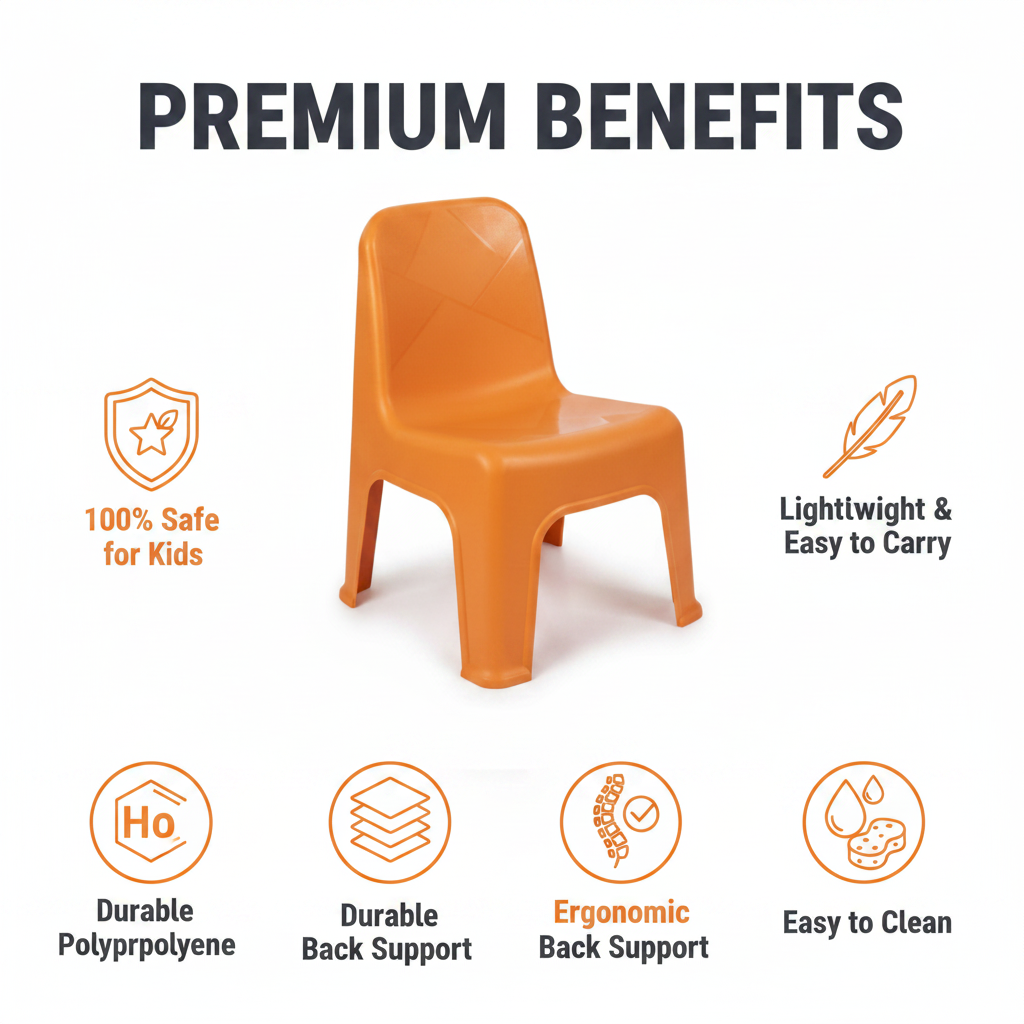 Kids plastic chair benefits infographic Amazon India