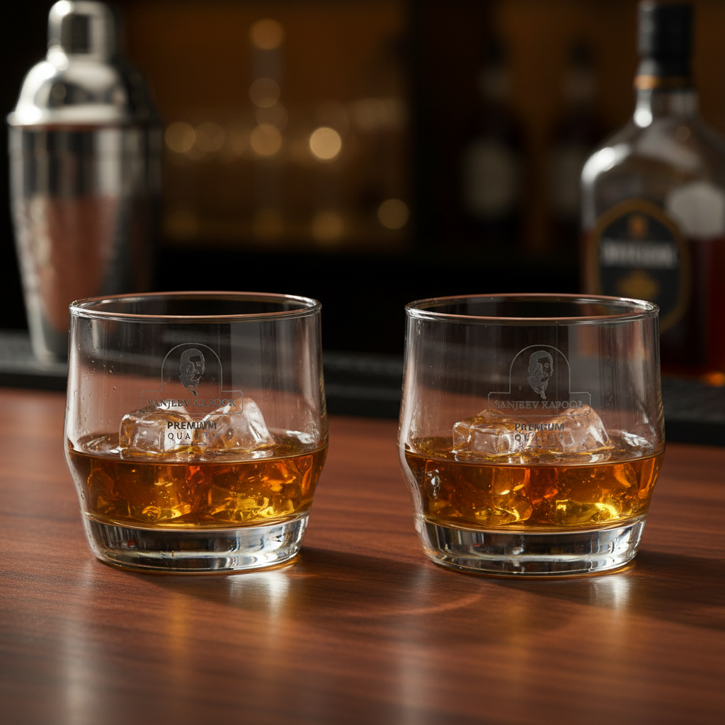 Sanjeev Kapoor Scirio Whiskey Glass Set - Lifestyle Bar Setting