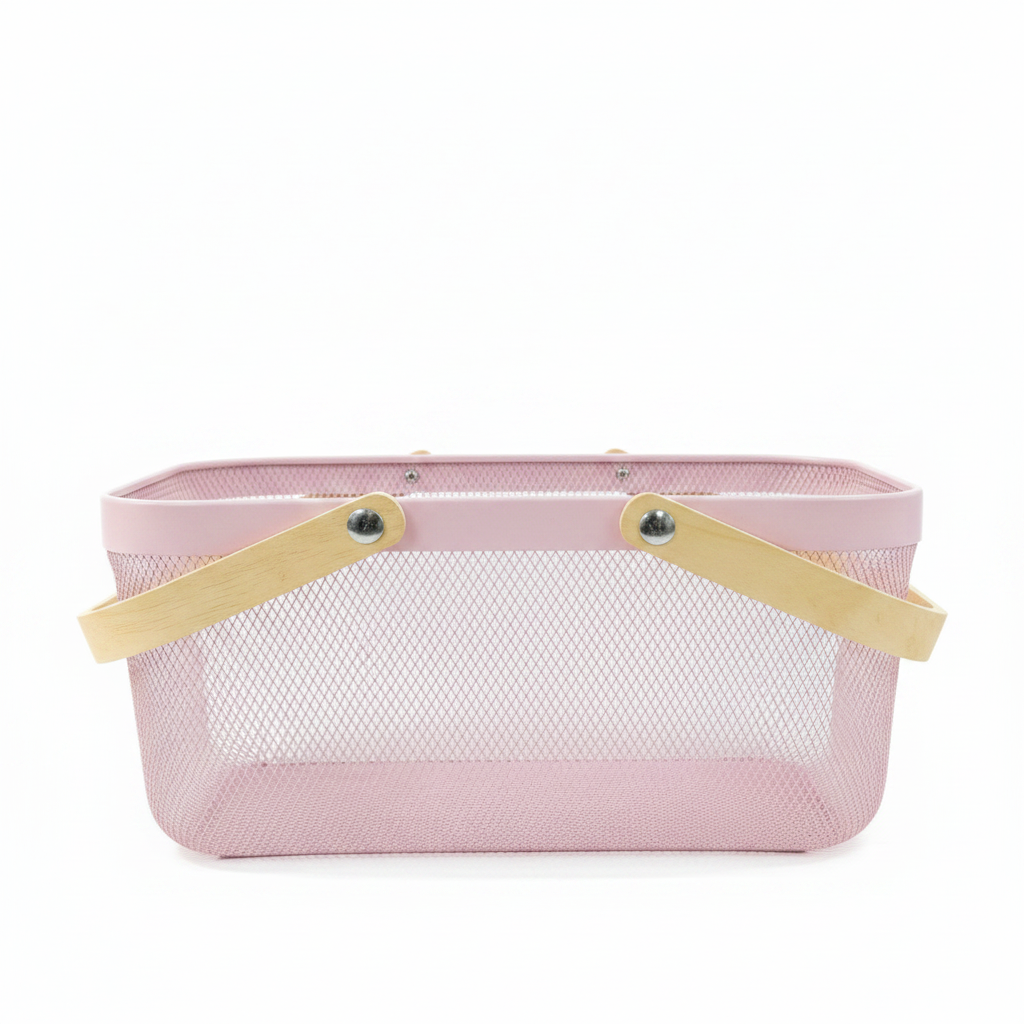 Pink Mesh Basket - Side Profile