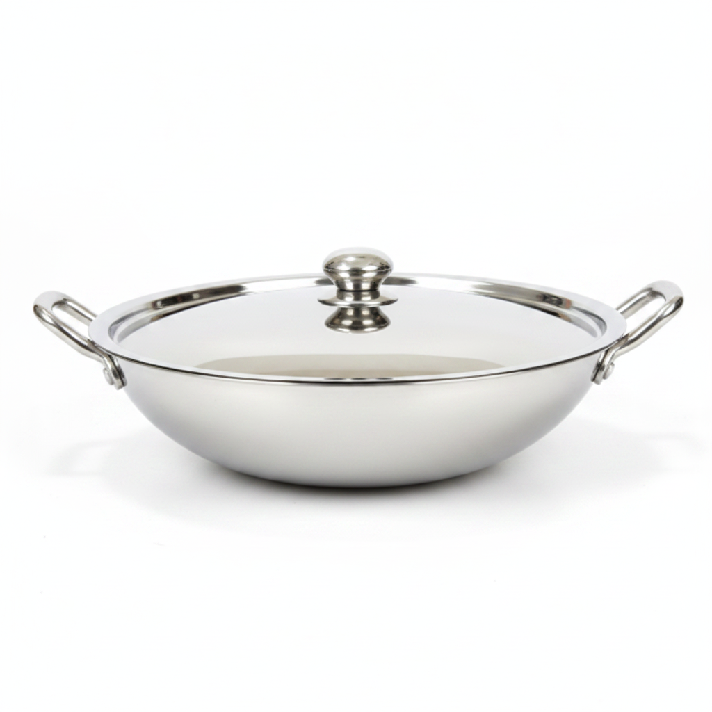 Born Chef Stainless Steel Kadai 26cm – Handle Close-up