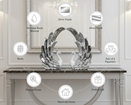 Silver Peacock Figurine - Benefits Infographic