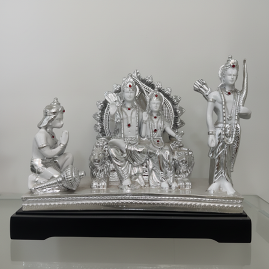 Silver Ram Darbar Murti front view