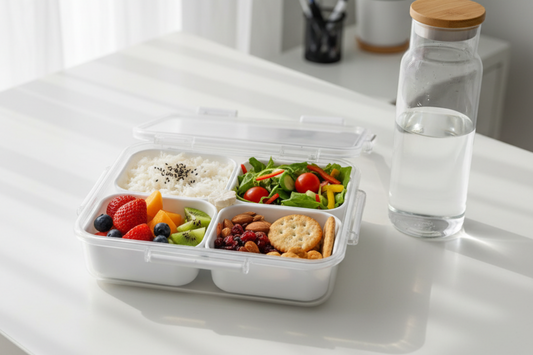 Clear Lunch Box - Lifestyle Shot with Food