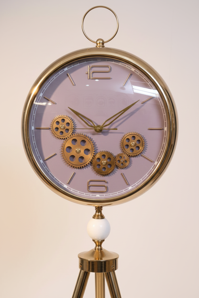 Luxury Tripod Floor Clock - Gear Detail Close-up
