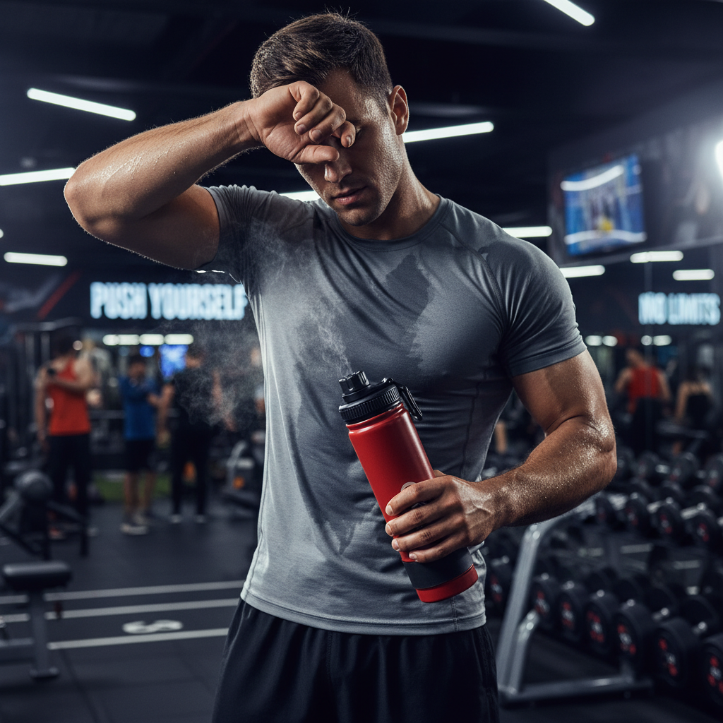 H2O LEVO 750ml red bottle - gym lifestyle photography