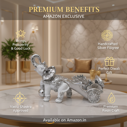 Elephant chariot figurine benefits infographic