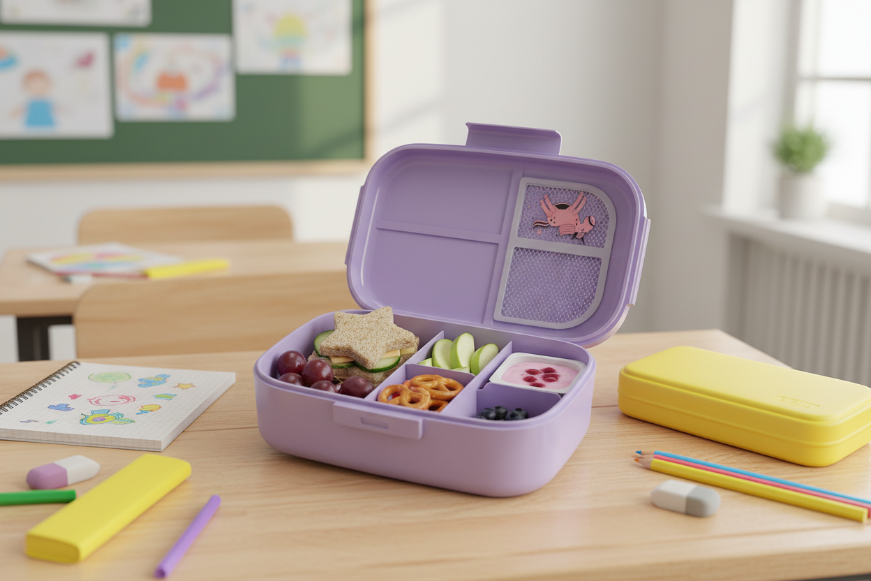 Liza Unicorn Lunch Box - Lifestyle Shot with Food