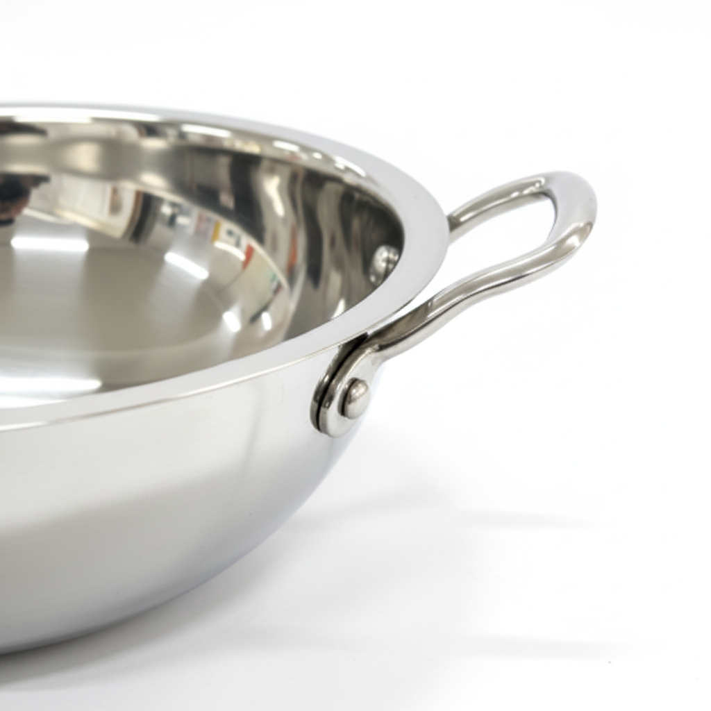 Shri Shyam Stainless Steel Kadai - Handle Detail
