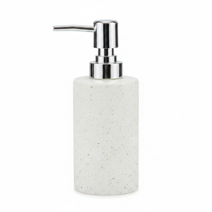 White Speckled Soap Dispenser - Front View