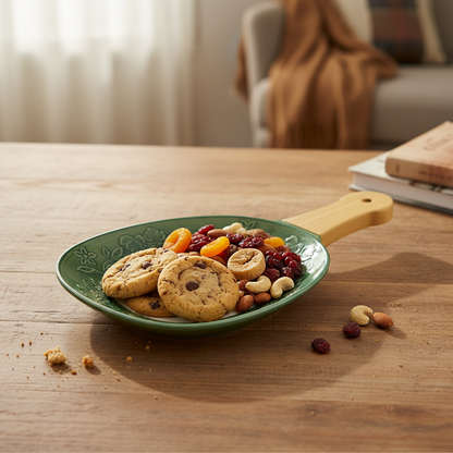 Fusion Snack Dish Green - Lifestyle Shot with Snacks