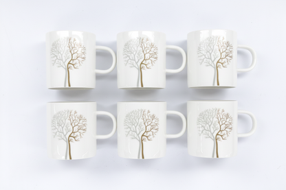 BORN Chef White Tree Mug Set of 6 White Background