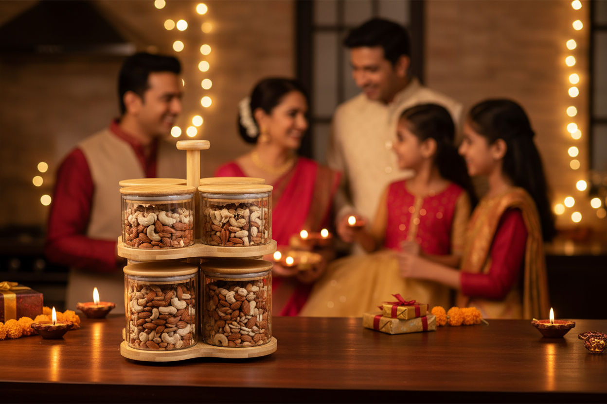 Bamboo Organizer - Diwali Gifting Lifestyle Shot