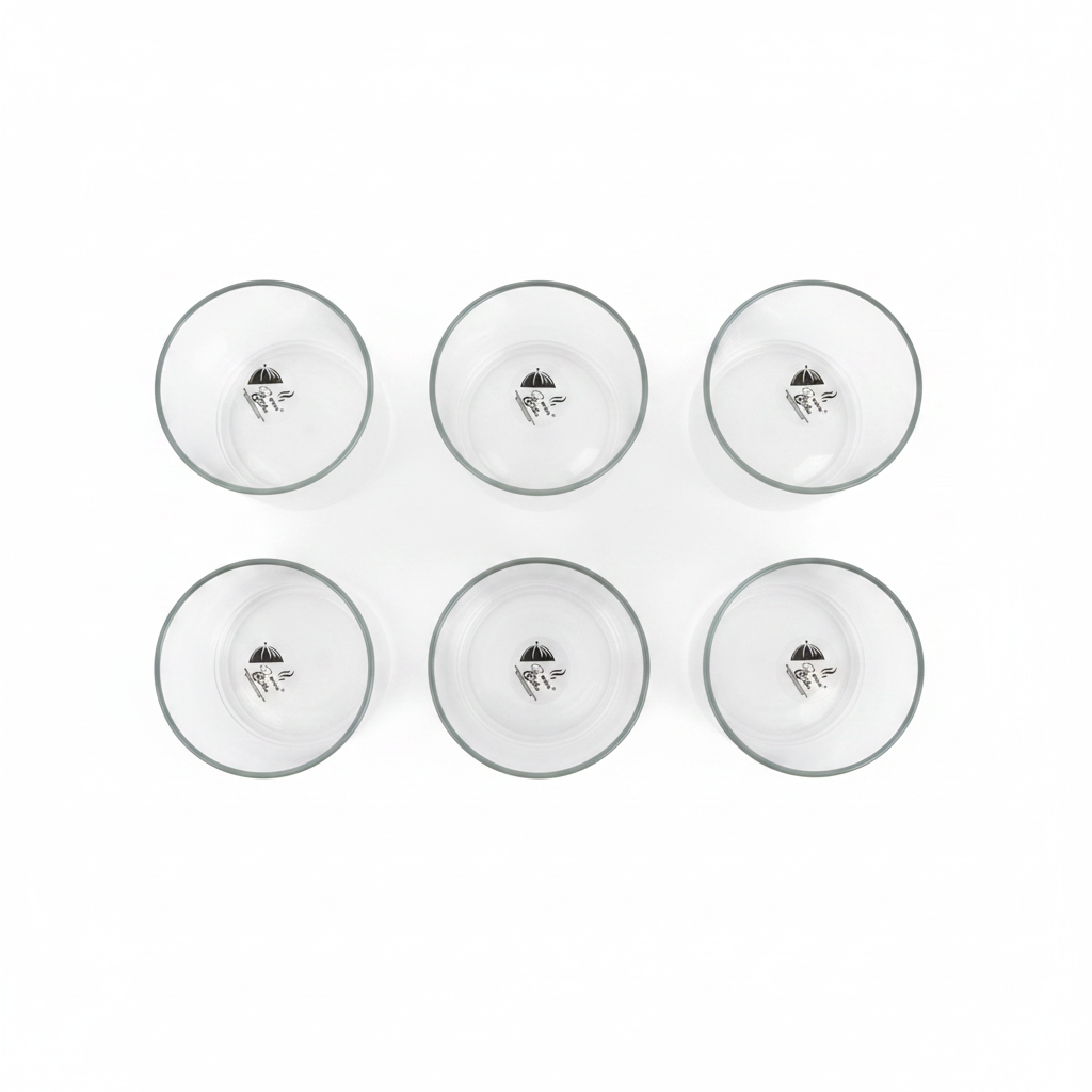 Born Glass BC-2034 Complete Set of 6 - Flat Lay