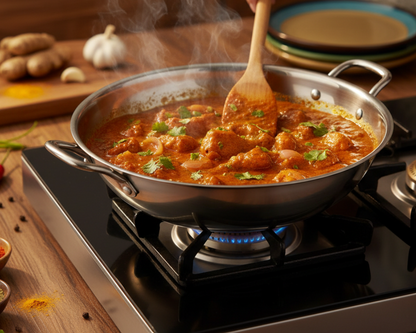 Born Chef Stainless Steel Kadai 30cm – Cooking on Gas Stove