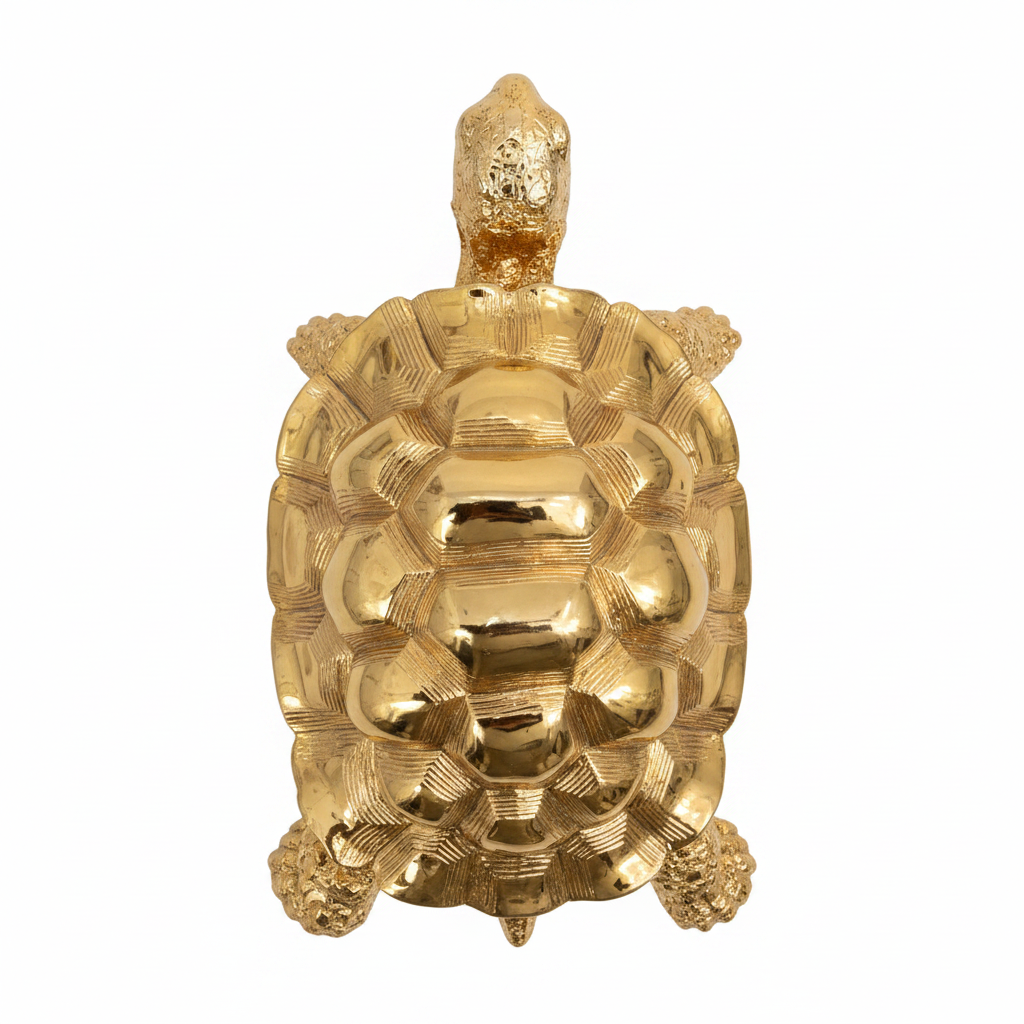 Gold Tortoise Figurine - Top View