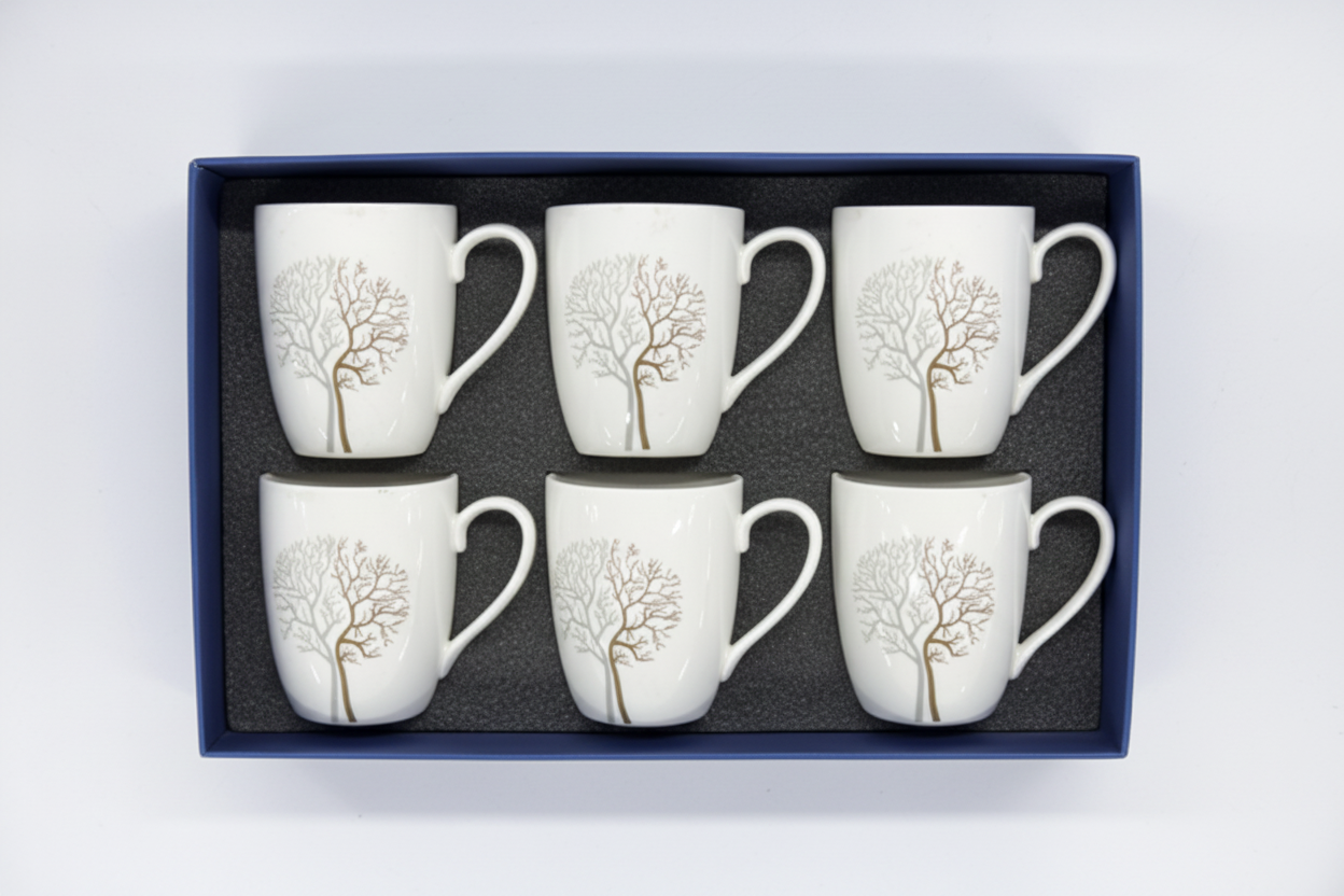 BORN Chef Wide Tree Mug Set of 6 in Gift Box