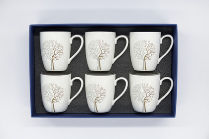 BORN Chef Wide Tree Mug Set of 6 in Gift Box