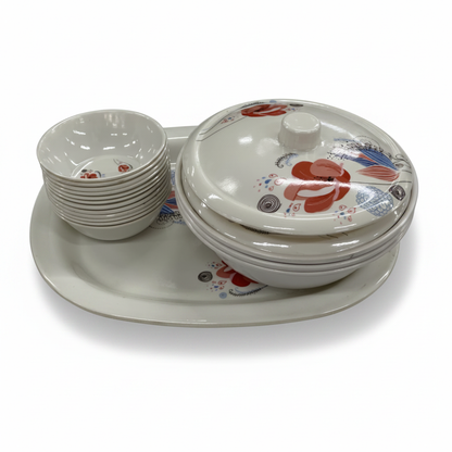 Born Chef Melamine Bowls, Casserole Dish and Serving Tray - White Background