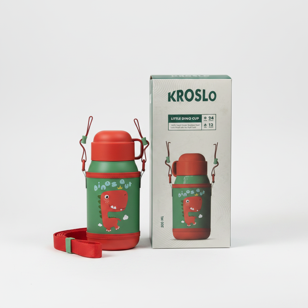 KROSLO Little Dino Cup - bottle with box packaging