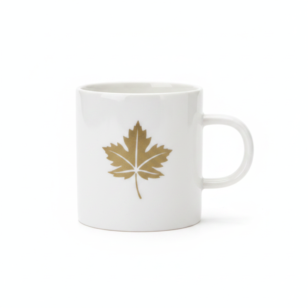 BORN Chef Gold Maple Leaf Short Mug Side View